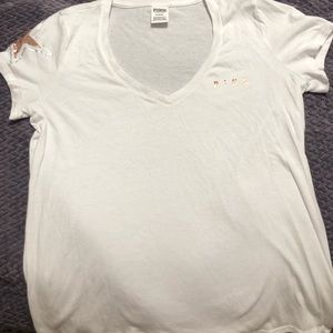 white and rose gold star PINK shirt